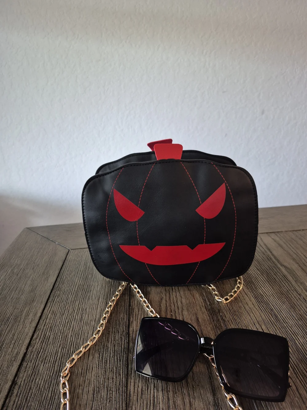 Black Pumpkin Crossbody Bag – Halloween Jack-O'-Lantern Purse